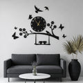 Birds & Tree Branch Wall Clock | Elegant Nature-Inspired Wall Art Clock