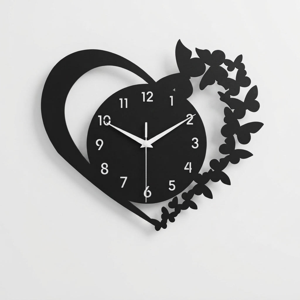 Elegant Heart Shape Wall Clock | Modern Love Design