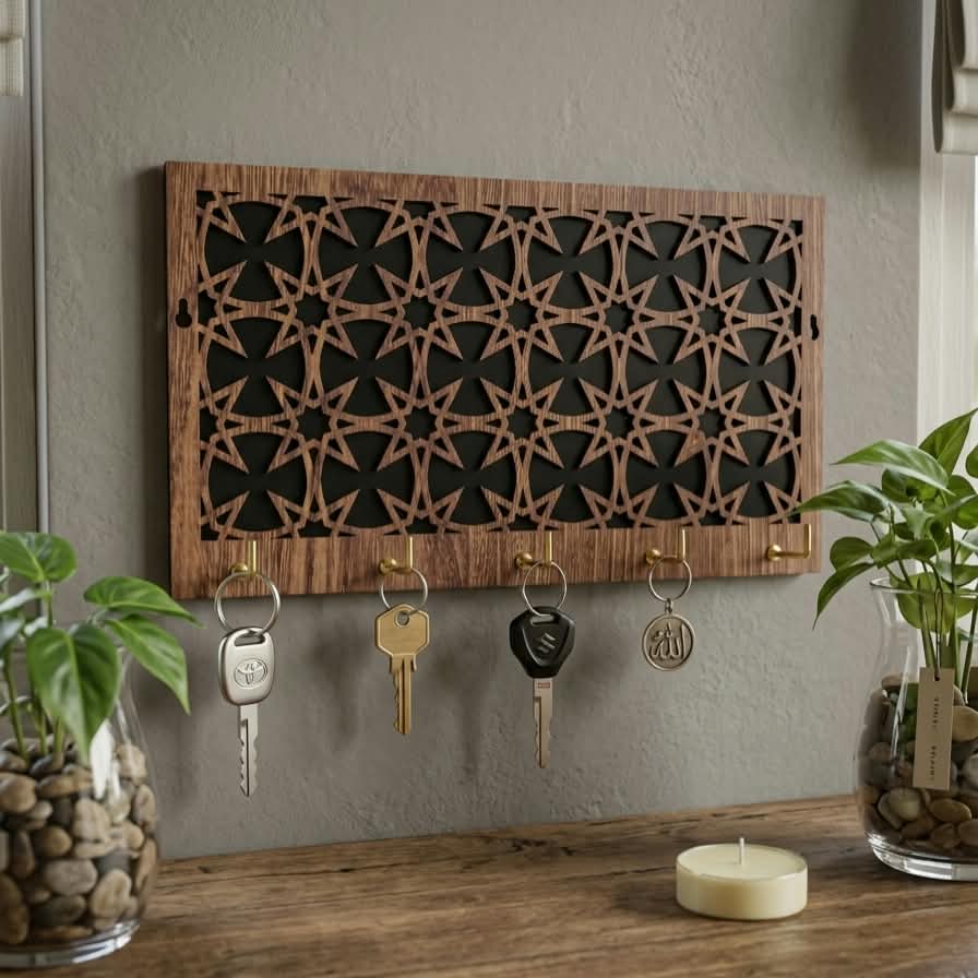 Buy 1 Get 1 FREE | Premium Wooden Key Holder Wall Rack | 2 Designs Combo