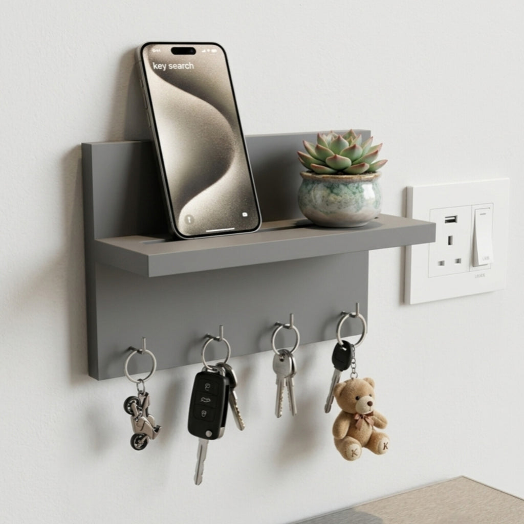 Premium Mobile Stand | Key Holder with Decorative Shelf