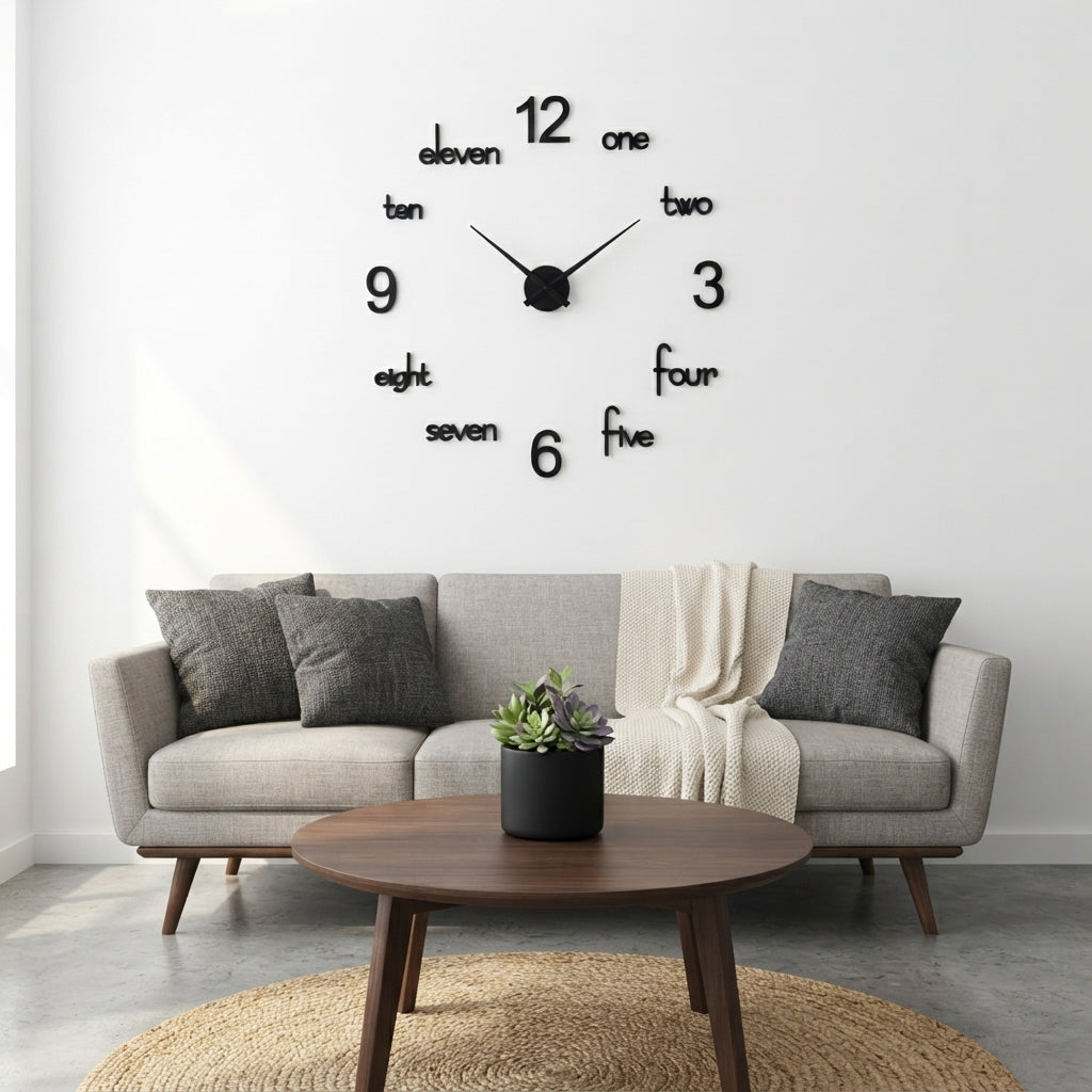 Modern 3D Wall Clock | Creative Number Design | Minimalist Home & Office Décor